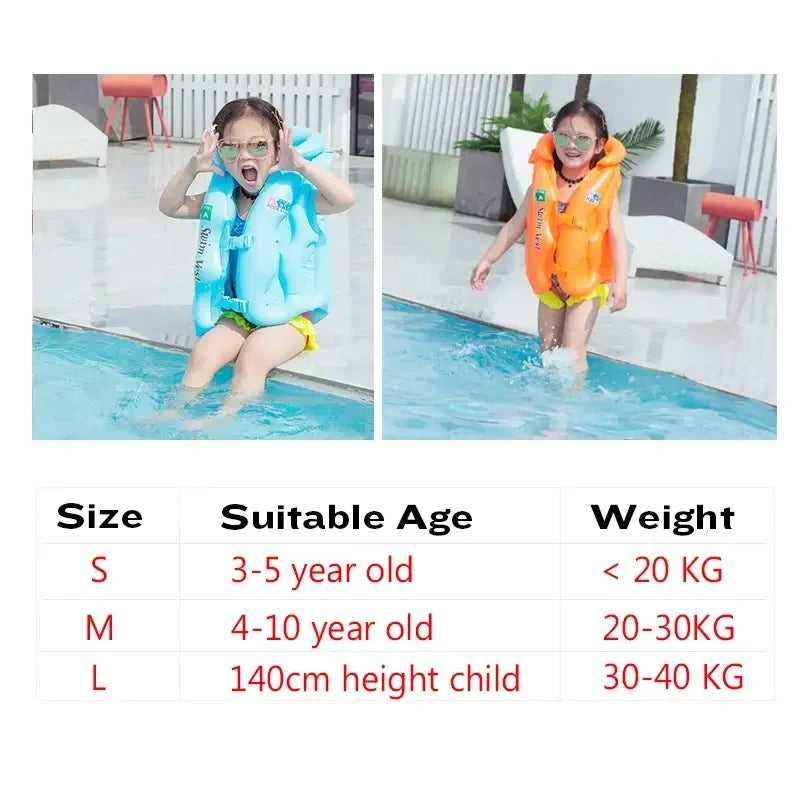 Inflatable Life Vest Baby Swimming Jacket